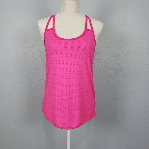 ATHLETA Yoga Fitness Mind Over Matter Pixel Tank Top Pink Sz S Training Workout - Picture 2 of 10